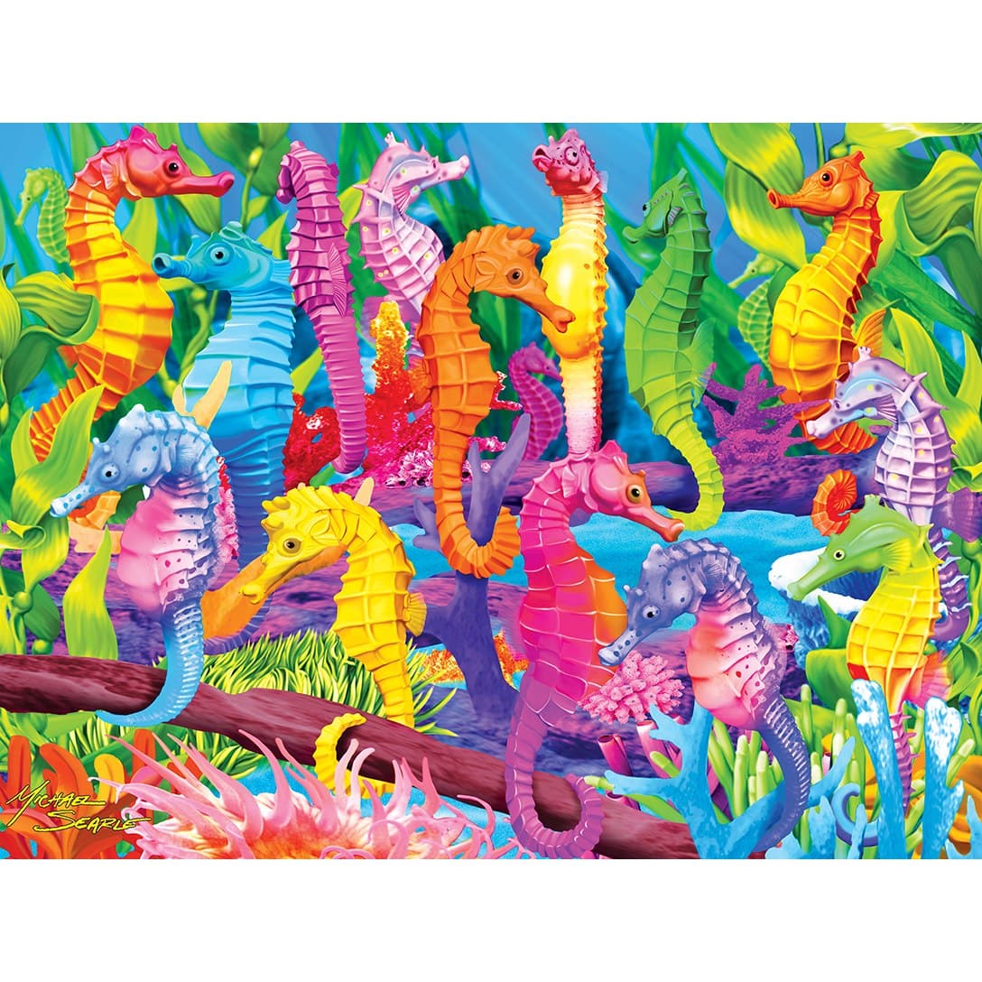 MasterPieces-Glow in the Dark - Singing Seahorses - 300 Piece Puzzle-32075-Legacy Toys