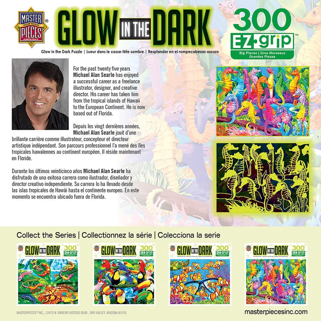MasterPieces-Glow in the Dark - Singing Seahorses - 300 Piece Puzzle-32075-Legacy Toys
