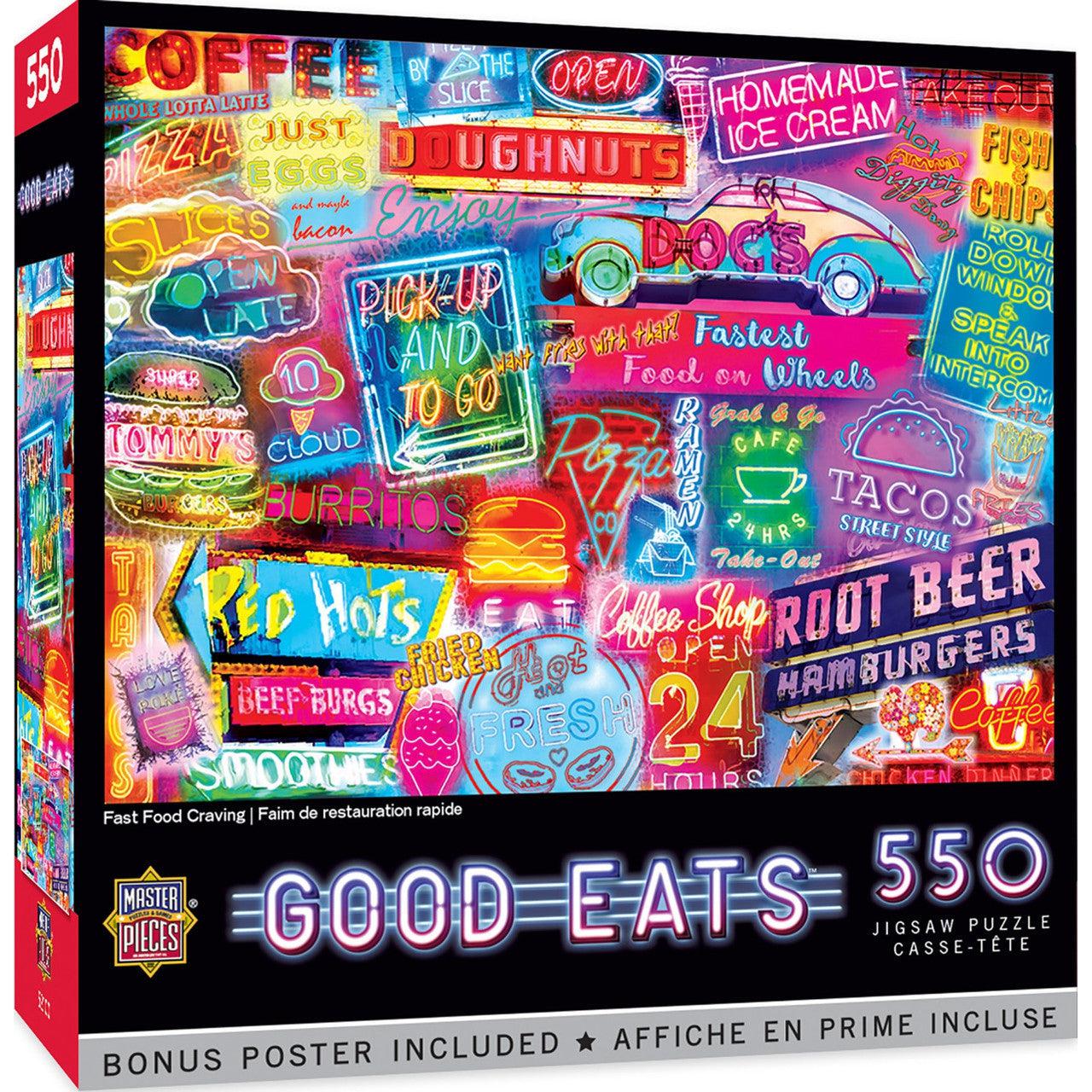 MasterPieces-Good Eats - Fast Food Craving - 550 Piece Puzzle-32239-Legacy Toys