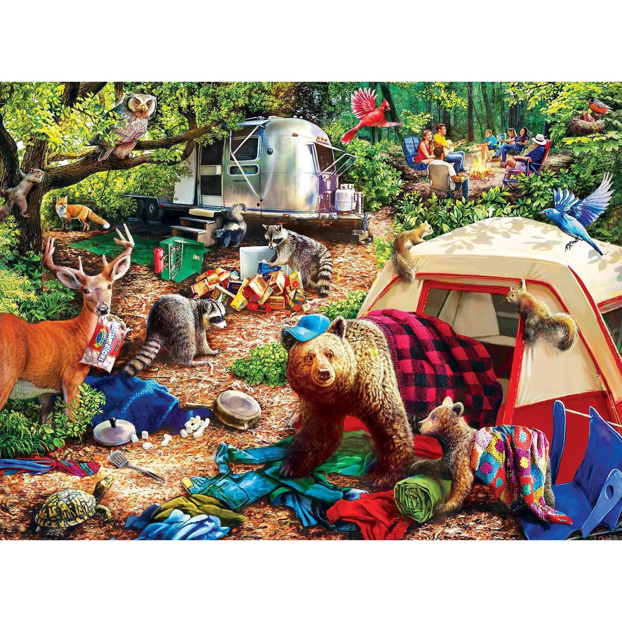 MasterPieces-Great Outdoors - Assortment - 500 Piece Puzzle-82223-Campsite Trouble-Legacy Toys