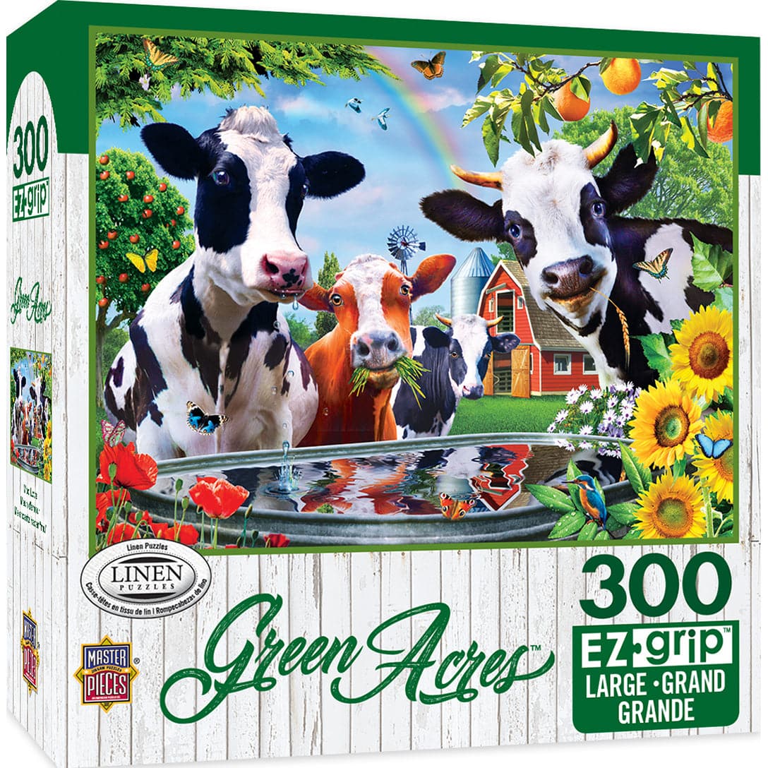 MasterPieces-Green Acres - Moo Love - 300 Piece EzGrip Puzzle-31848-Legacy Toys