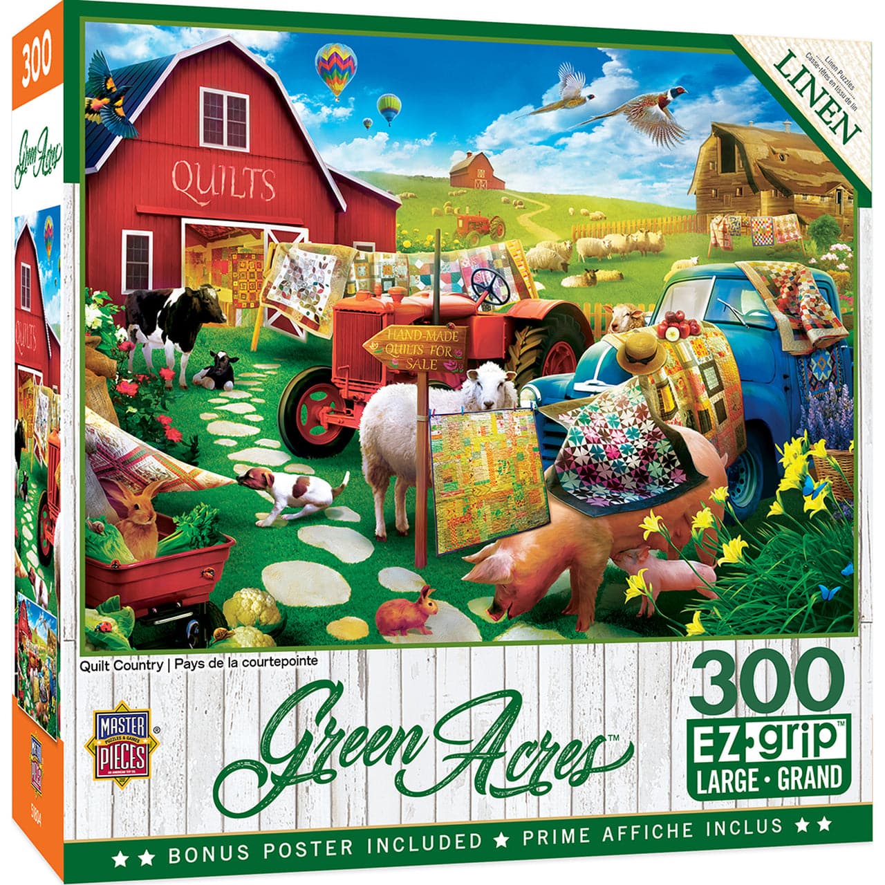 MasterPieces-Green Acres - Quilt Country - 300 Piece EzGrip Puzzle-32106-Legacy Toys