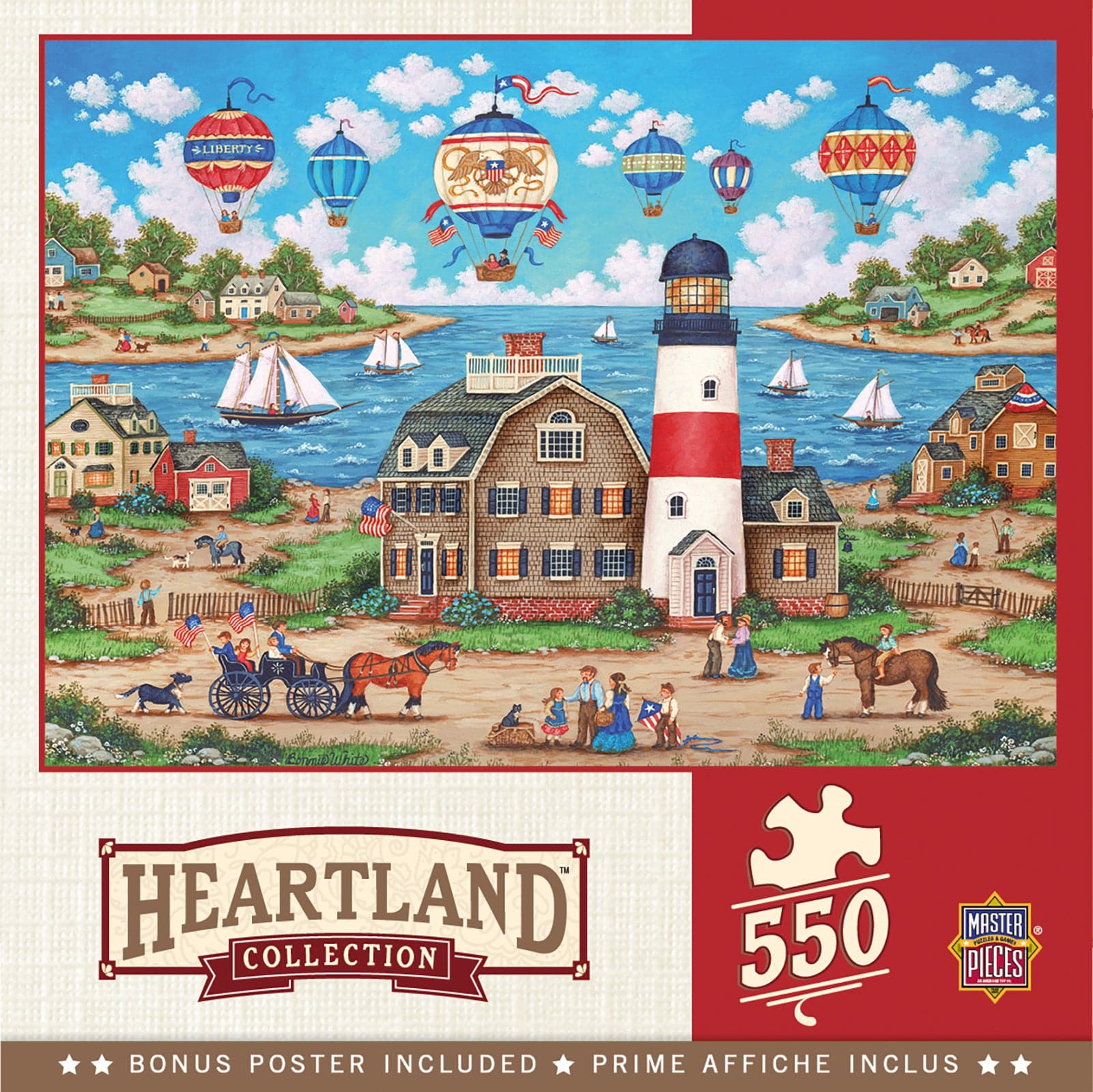 MasterPieces-Heartland Collection - Balloons Over the Bay - 550 Piece Puzzle-32049-Legacy Toys