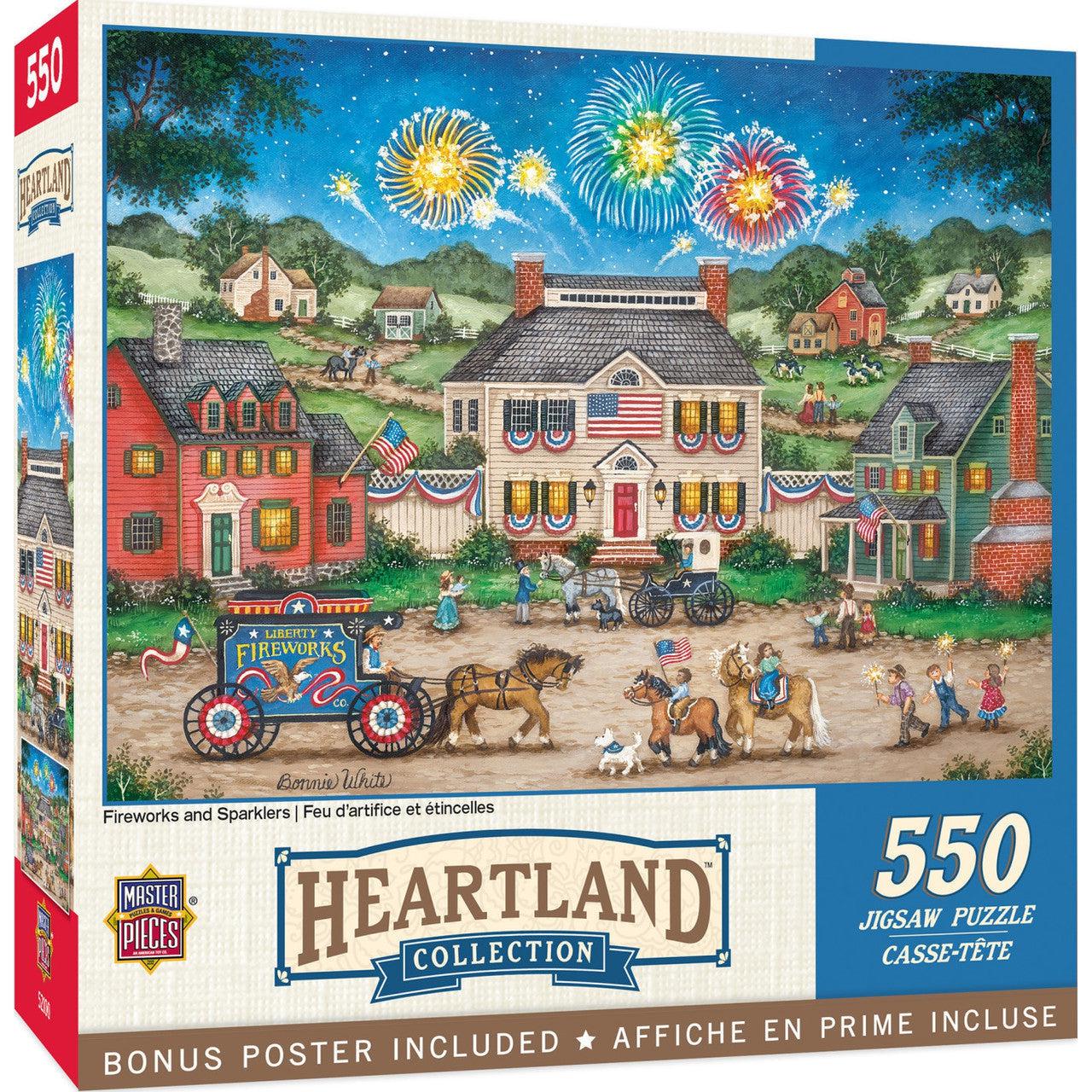 MasterPieces-Heartland Collection - Fireworks and Sparklers - 550 Piece Puzzle-32319-Legacy Toys