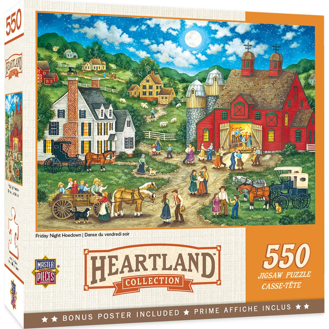 MasterPieces-Heartland Collection - Friday Night Hoe Down - 550 Piece Puzzle-31562-Legacy Toys