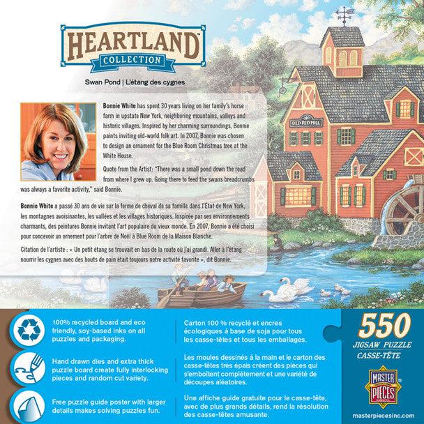 MasterPieces-Heartland Collection - Swan Pond -550 Piece Puzzle-31837-Legacy Toys