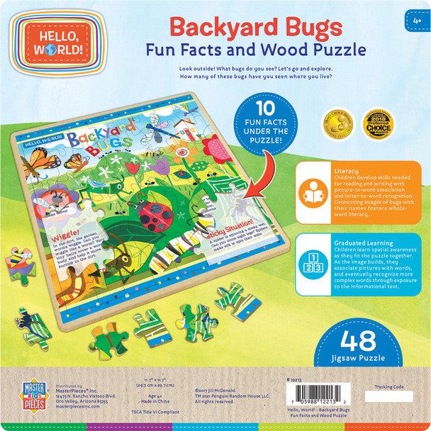 MasterPieces-Hello World! Backyard Bugs - 48pc Wood Puzzle-13395-Legacy Toys