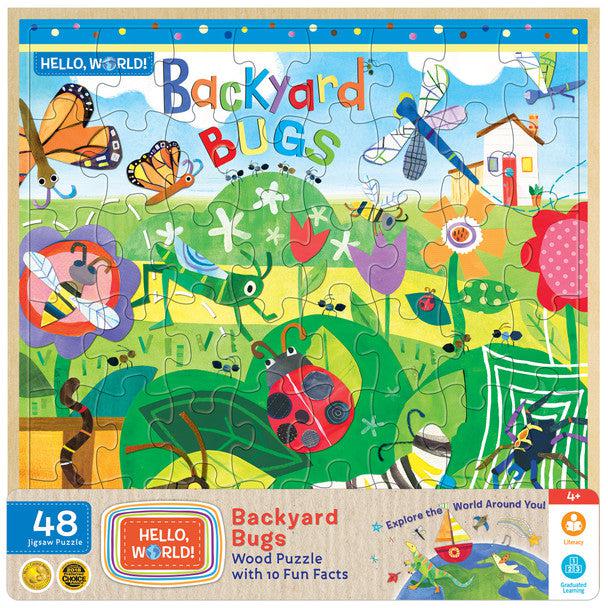 MasterPieces-Hello World! Backyard Bugs - 48pc Wood Puzzle-13395-Legacy Toys