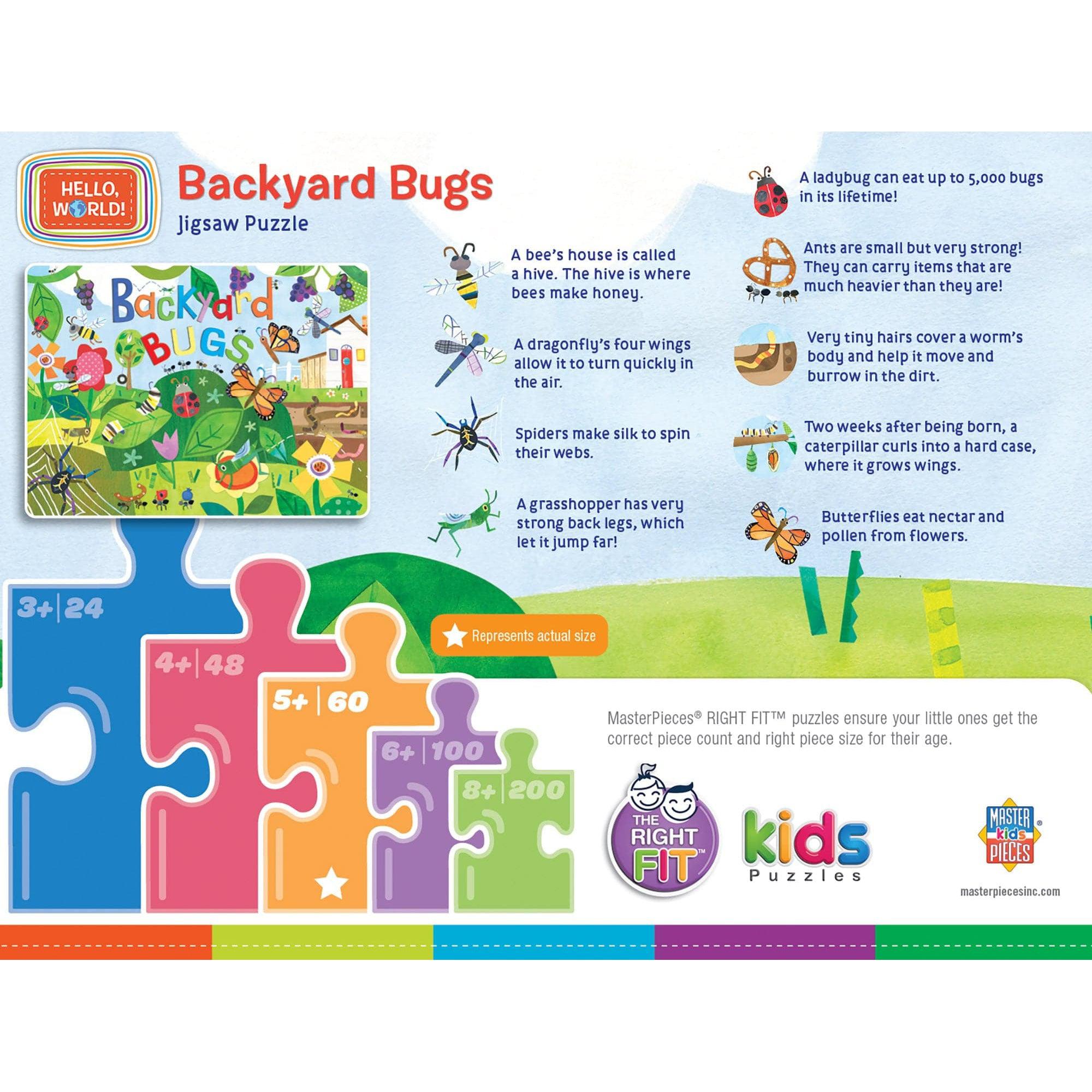 MasterPieces-Hello World! - Backyard Bugs - 60pc Puzzle-12233-Legacy Toys
