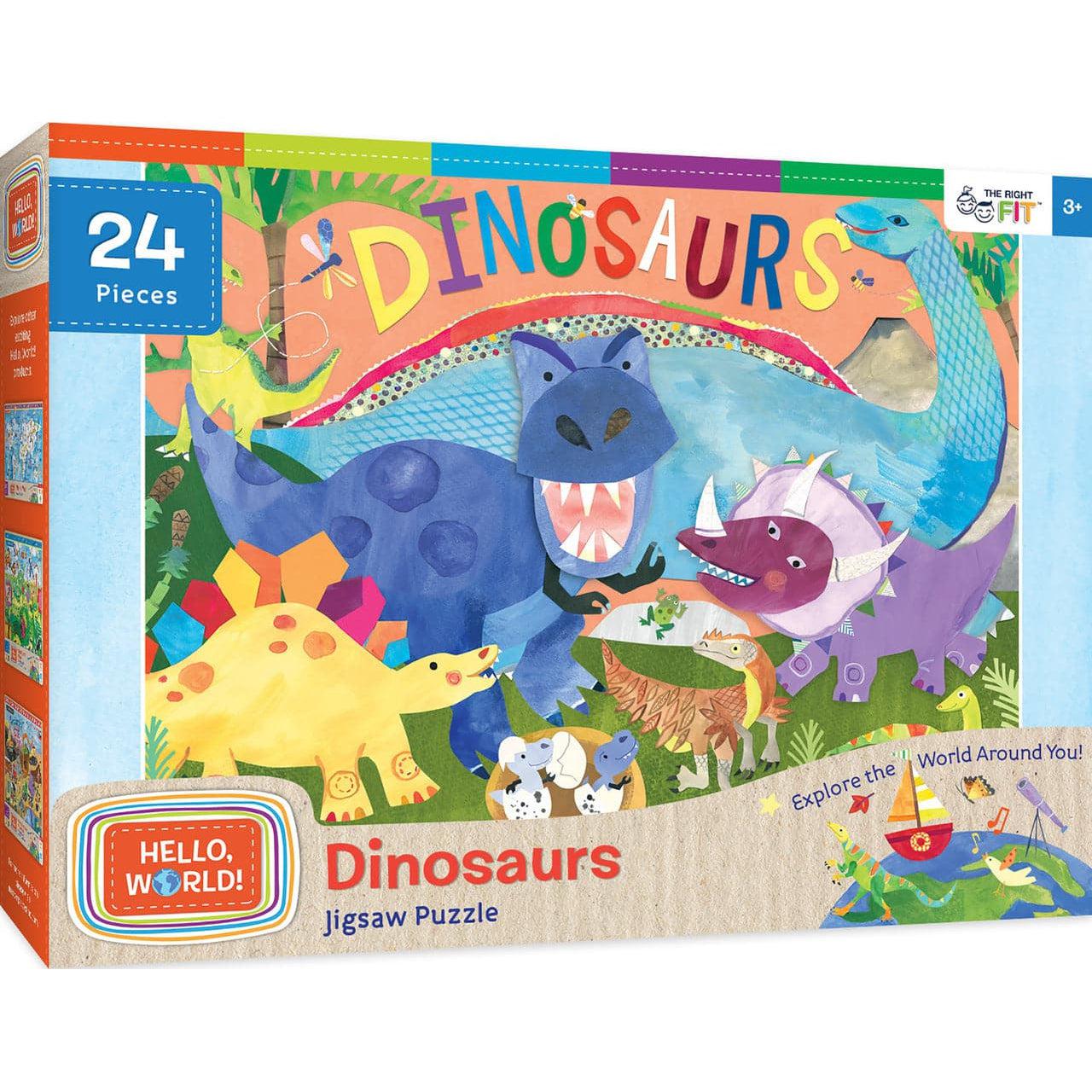 MasterPieces-Hello World! Dinosaurs - 24pc Puzzle-12231-Legacy Toys