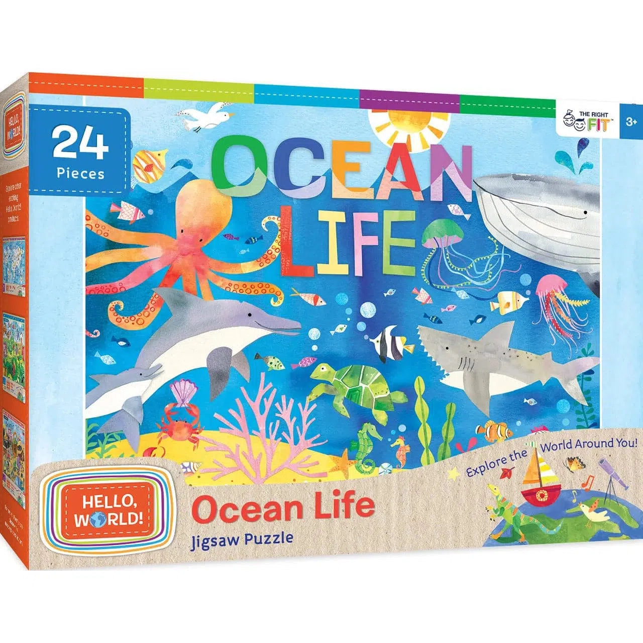 MasterPieces-Hello World! Ocean Life - 24pc Puzzle-12232-Legacy Toys