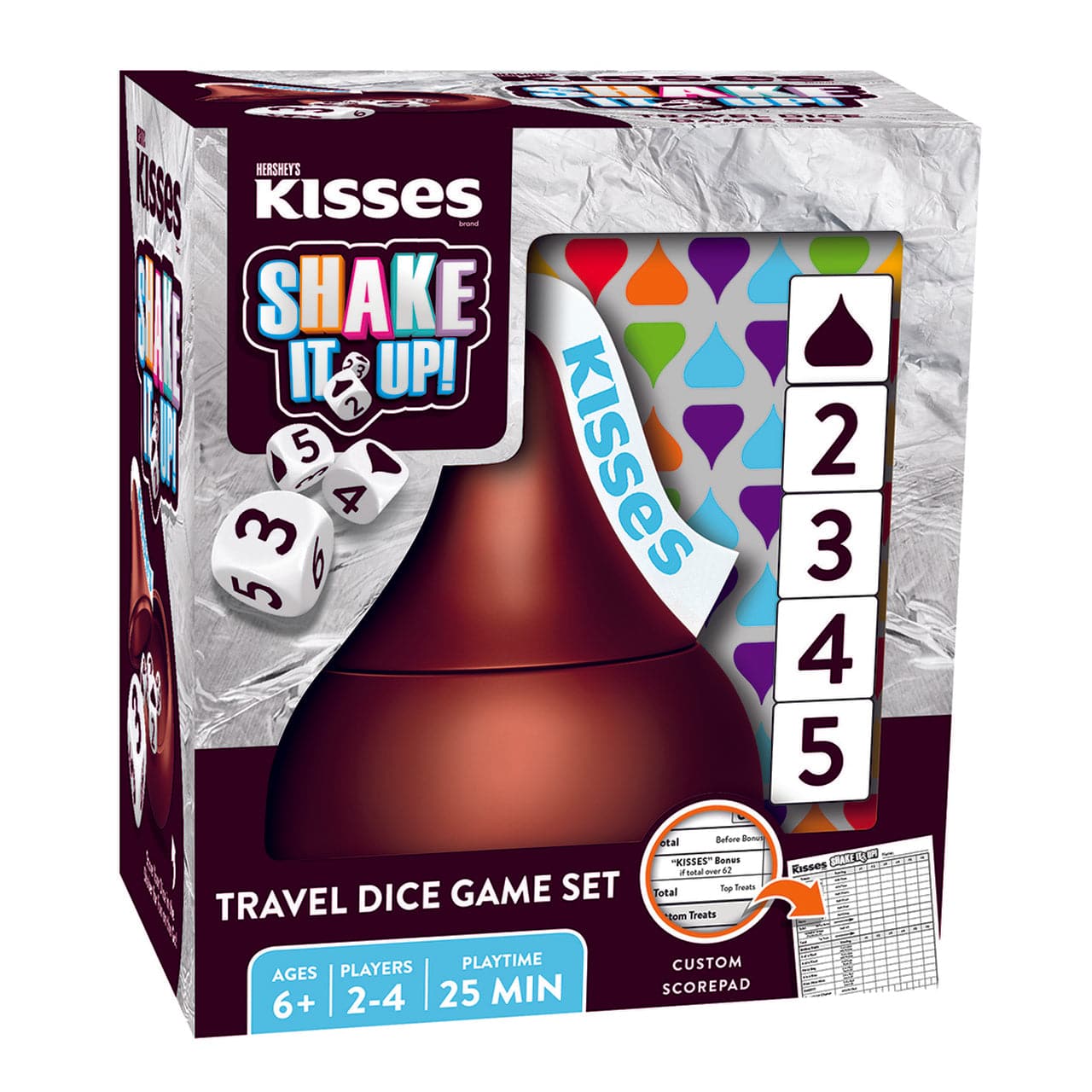 MasterPieces-Hershey's Kisses Shake it Up! Travel Dice Game-41992-Legacy Toys