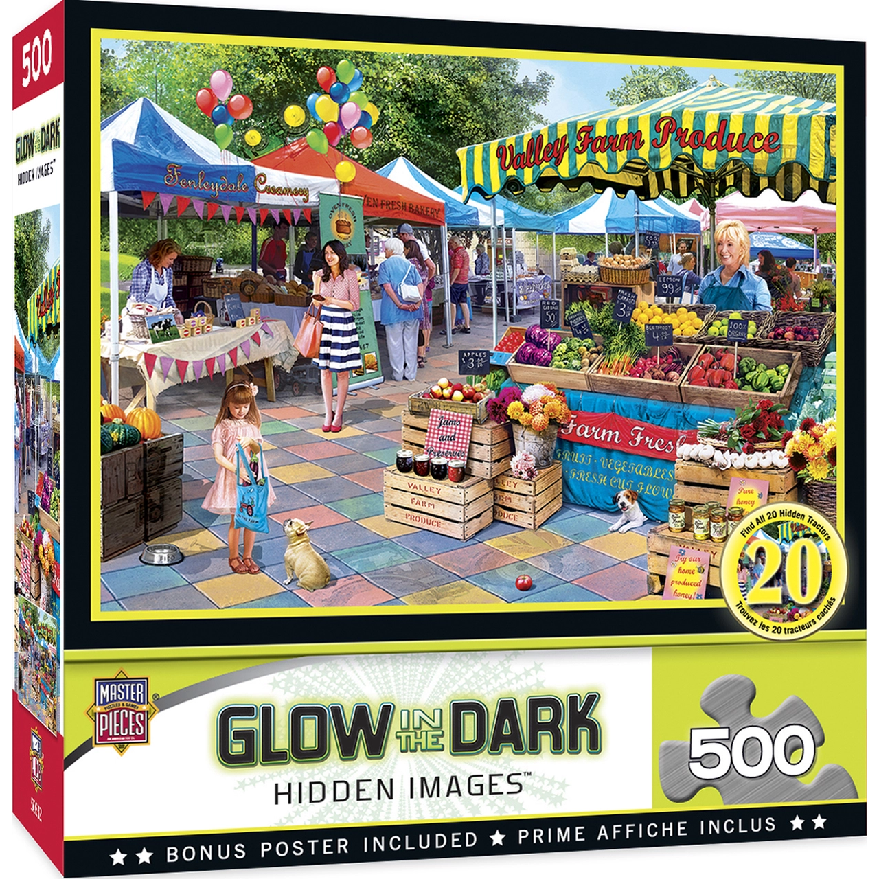MasterPieces-Hidden Images Glow In The Dark - Corner Market - 500 Piece Puzzle-32019-Legacy Toys