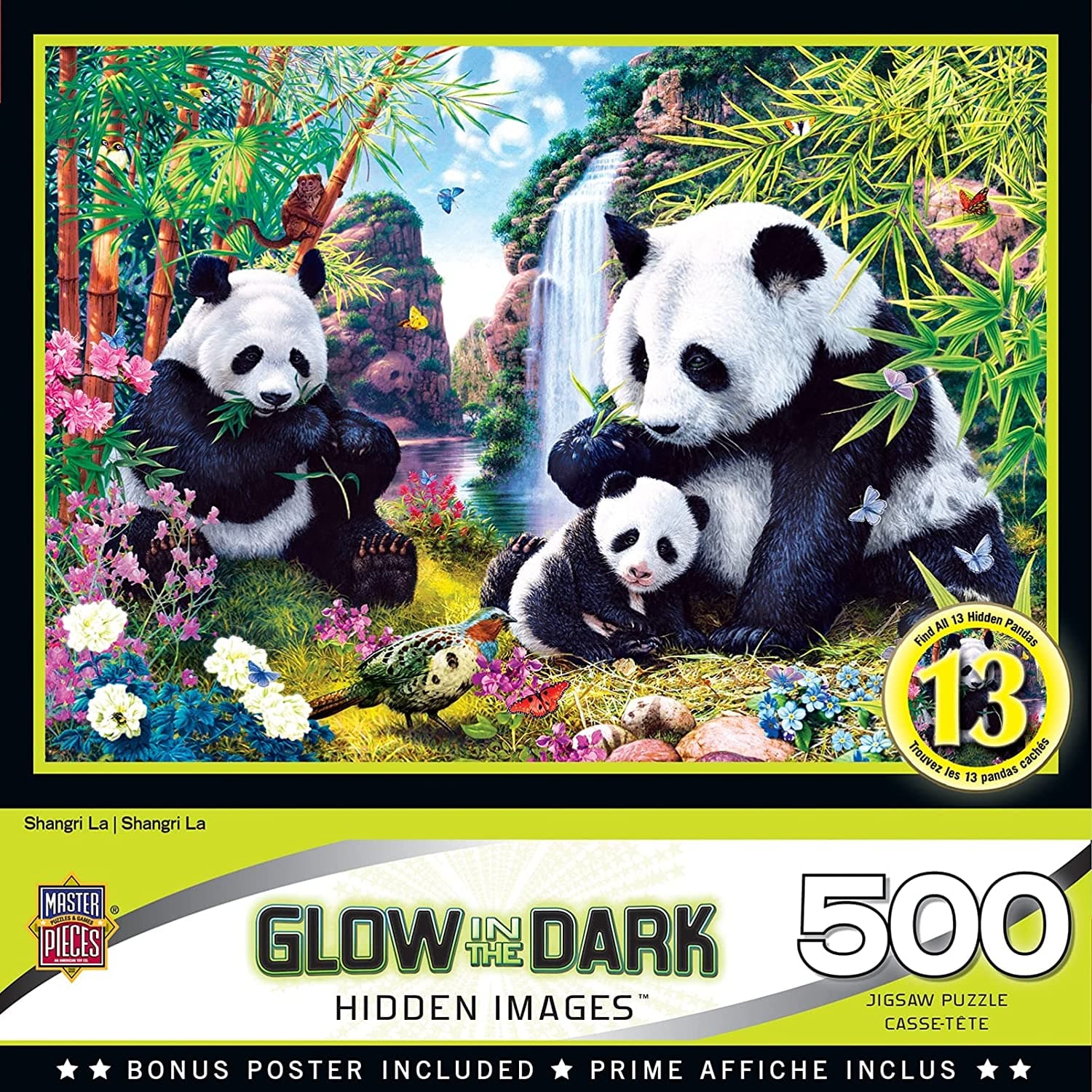 MasterPieces-Hidden Images Glow In The Dark - Shangri La - 500 Piece Puzzle-31745-Legacy Toys