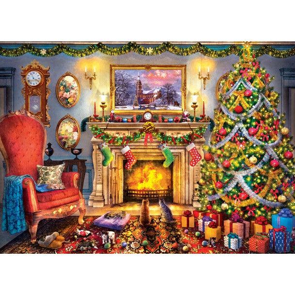 MasterPieces-Holiday - Festive Fireplace - 1000 Piece Puzzle-72313-Legacy Toys
