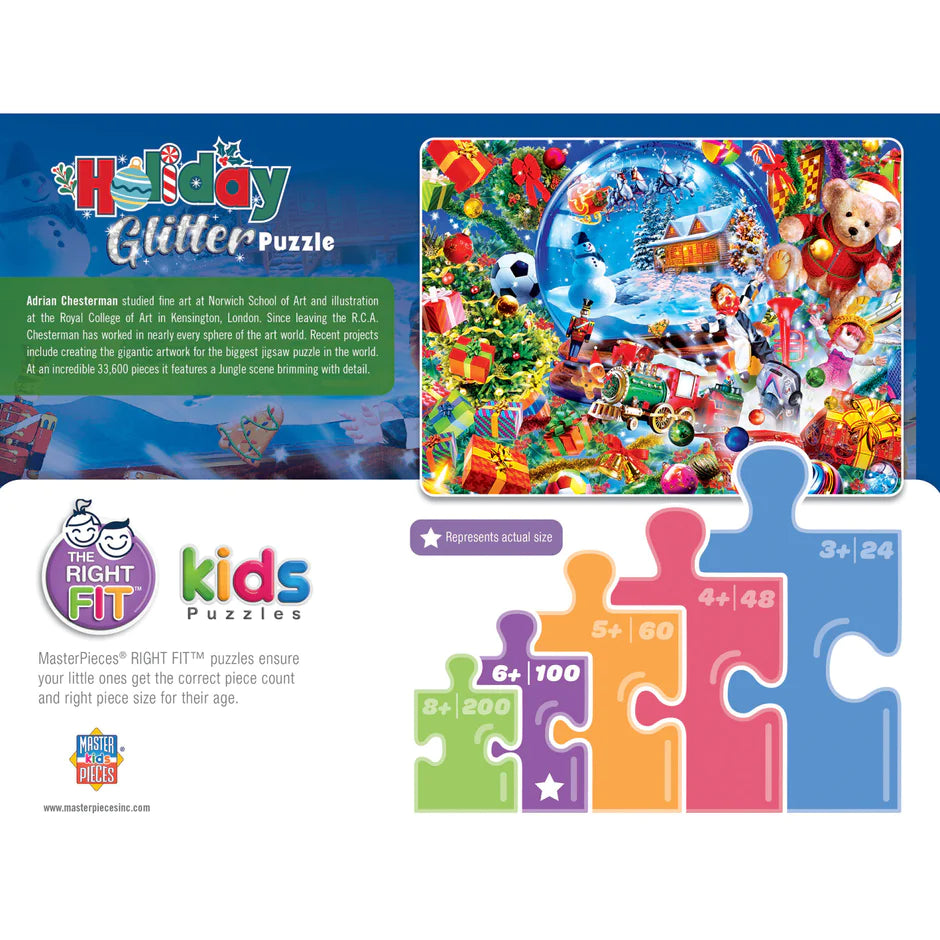 MasterPieces-Holiday - Holiday Dreams - 100 Piece Glitter Puzzle-12245-Legacy Toys
