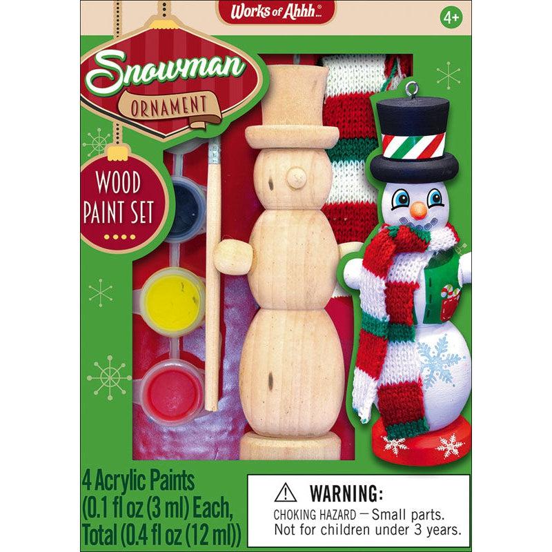 MasterPieces-Holiday Mini Wood Paint Kit - Snowman Ornament-21722-Legacy Toys