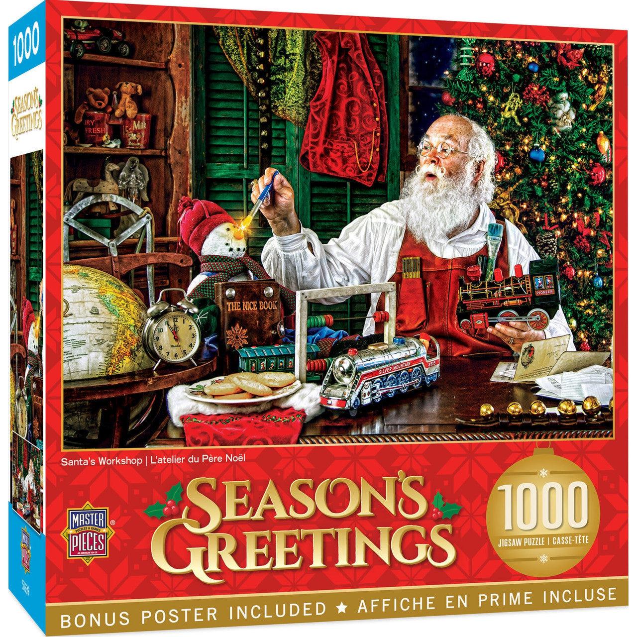 MasterPieces-Holiday - Santa's Workshop - 1000 Piece Puzzle-72244-Legacy Toys