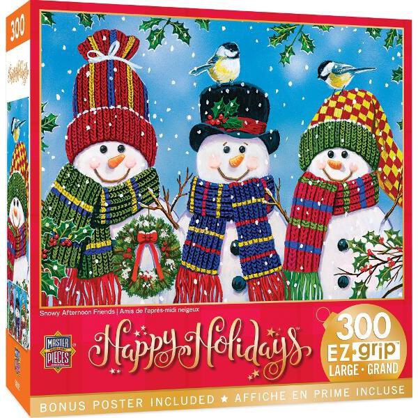 MasterPieces-Holiday - Snowy Afternoon Friends - 300 Piece EzGrip Puzzle-31910-Legacy Toys