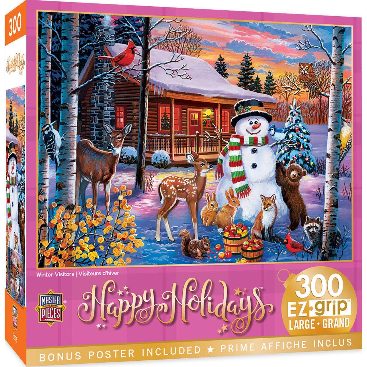 MasterPieces-Holiday - Winter Visitors - 300 Piece EzGrip Puzzle-32153-Legacy Toys