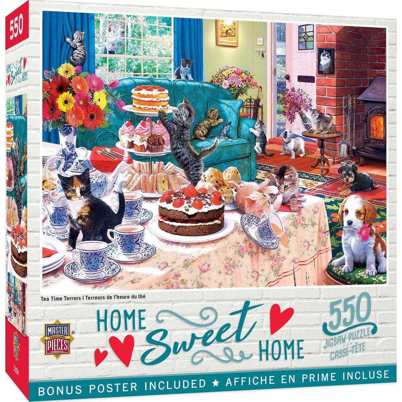MasterPieces-Home Sweet Home - Tea Time Terrors - 550 Piece Puzzle-32184-Legacy Toys
