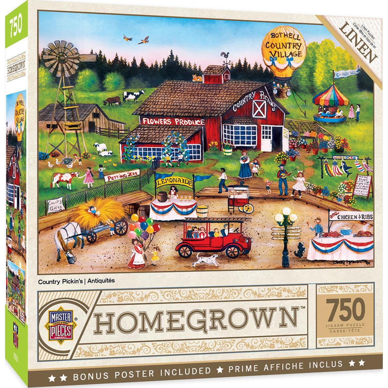 MasterPieces-Homegrown - Country Pickin's - 750 Piece Puzzle-32062-Legacy Toys