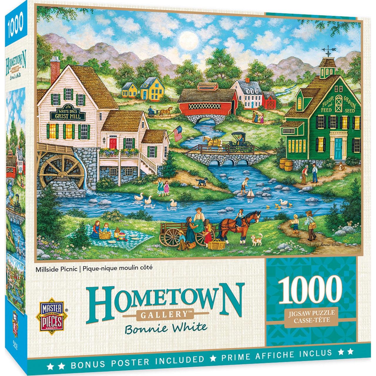 MasterPieces-Hometown Gallery - Millside Picnic - 1000 Piece Puzzle-71732-Legacy Toys