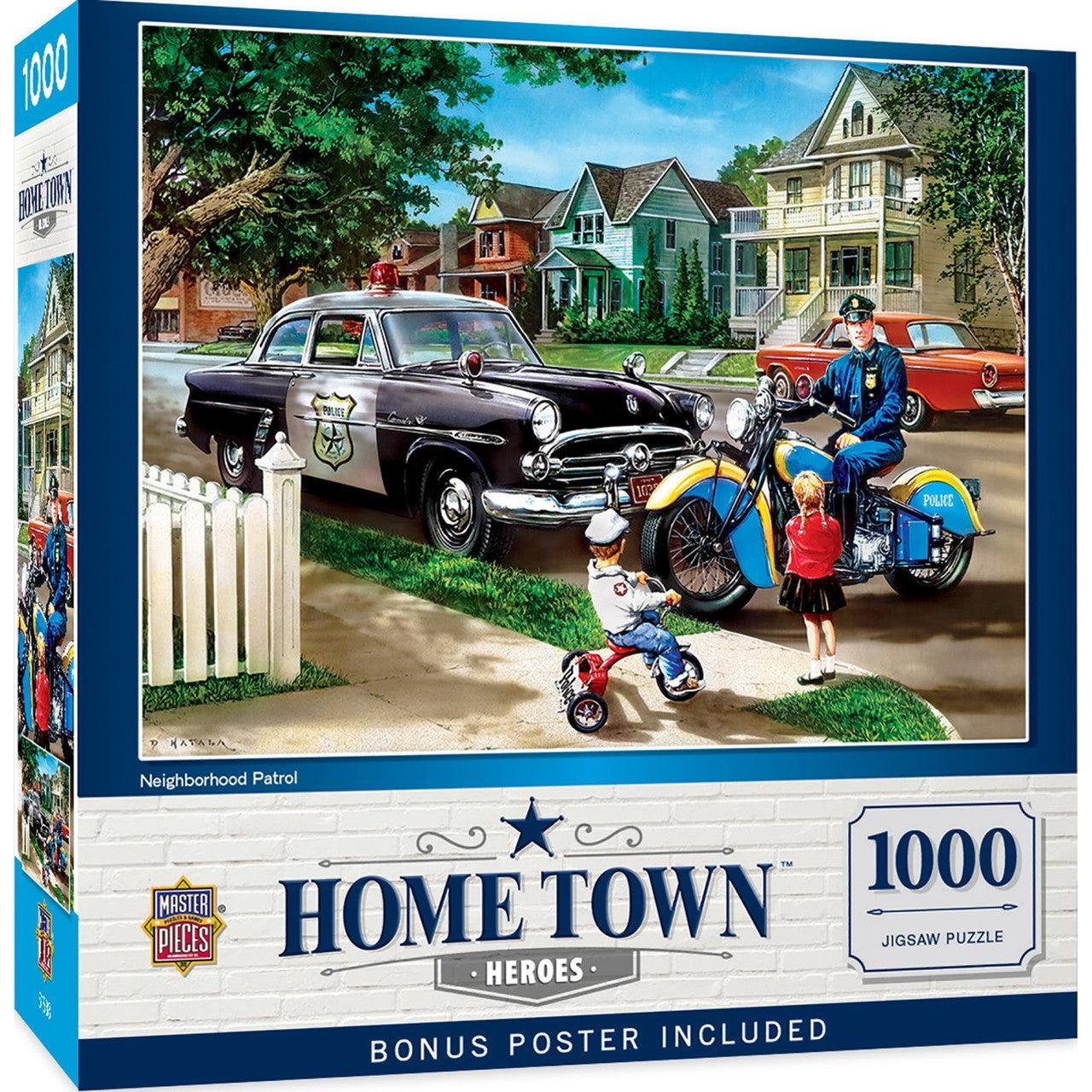 MasterPieces-Hometown Heroes - Neighborhood Patrol 1000 Piece Puzzle-71738-Legacy Toys