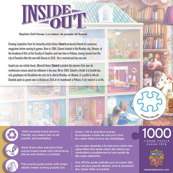 MasterPieces-Inside Out - Sophia's Dollhouse - 1000 Piece Puzzle-71837-Legacy Toys