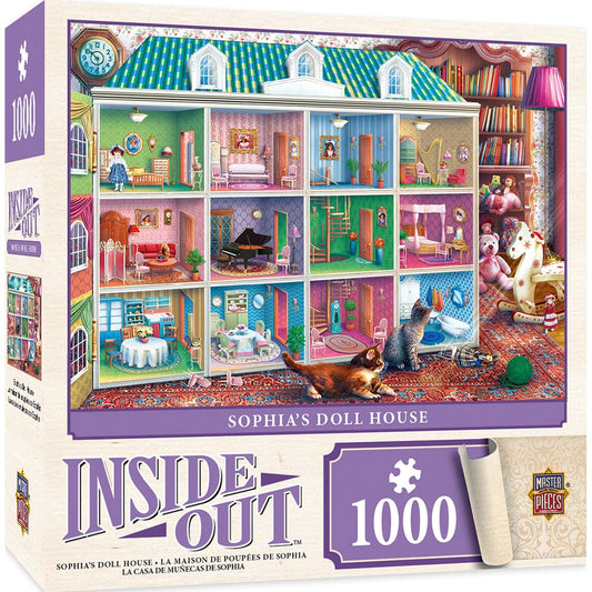 MasterPieces-Inside Out - Sophia's Dollhouse - 1000 Piece Puzzle-71837-Legacy Toys