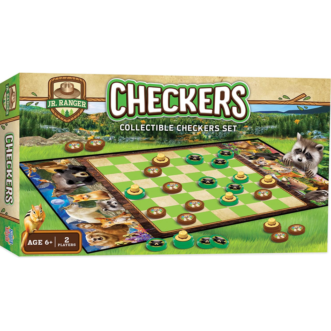 MasterPieces-Jr Ranger - Checkers Board Game-41982-Legacy Toys