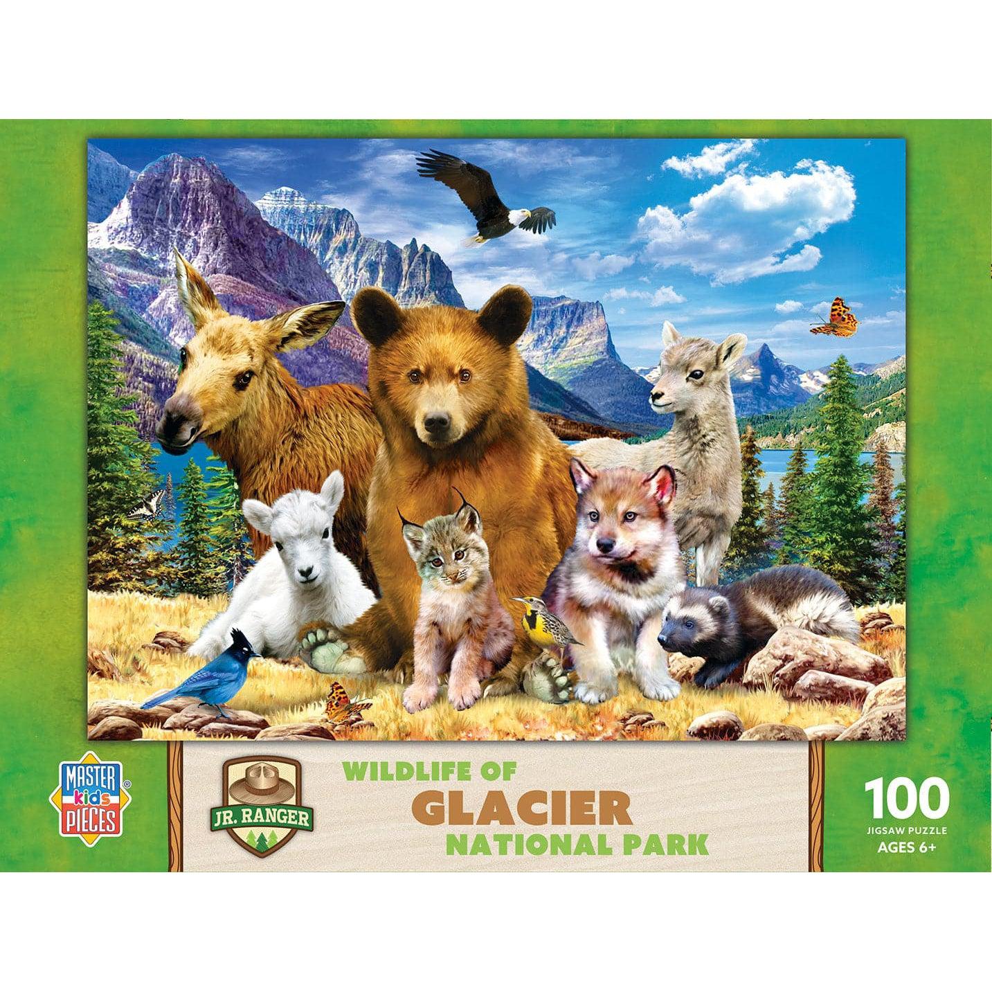 MasterPieces-Jr Ranger - Glacier National Park - 100 Piece Puzzle-12115-Legacy Toys