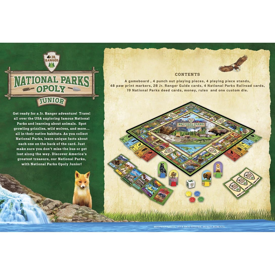 MasterPieces-Jr Ranger - National Parks Opoly Board Game-42083-Legacy Toys