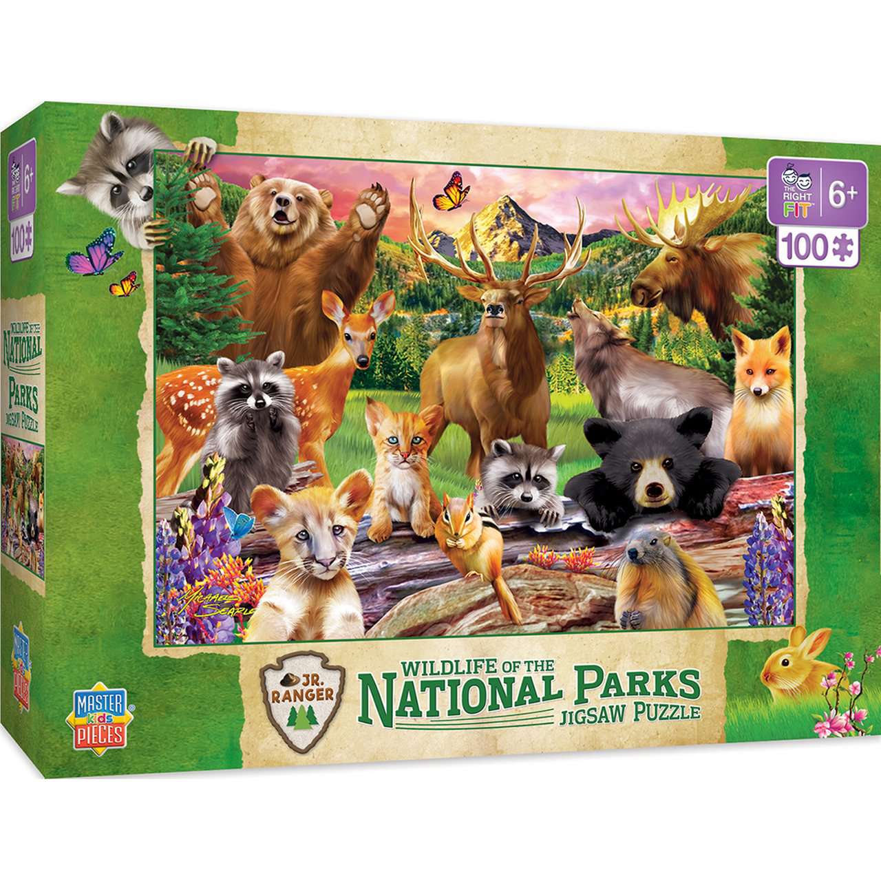 MasterPieces-Jr Ranger - National Parks Wildlife Puzzle - 100 Piece Puzzle-11722-Legacy Toys