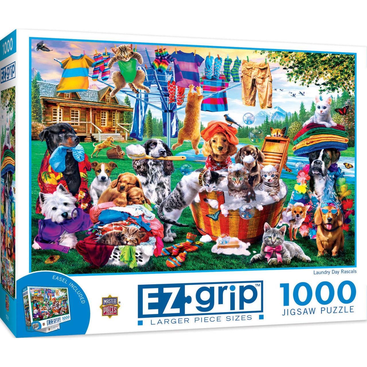 MasterPieces-Laundry Day Rascals - 1000 Piece EZGrip Puzzle-72043-Legacy Toys