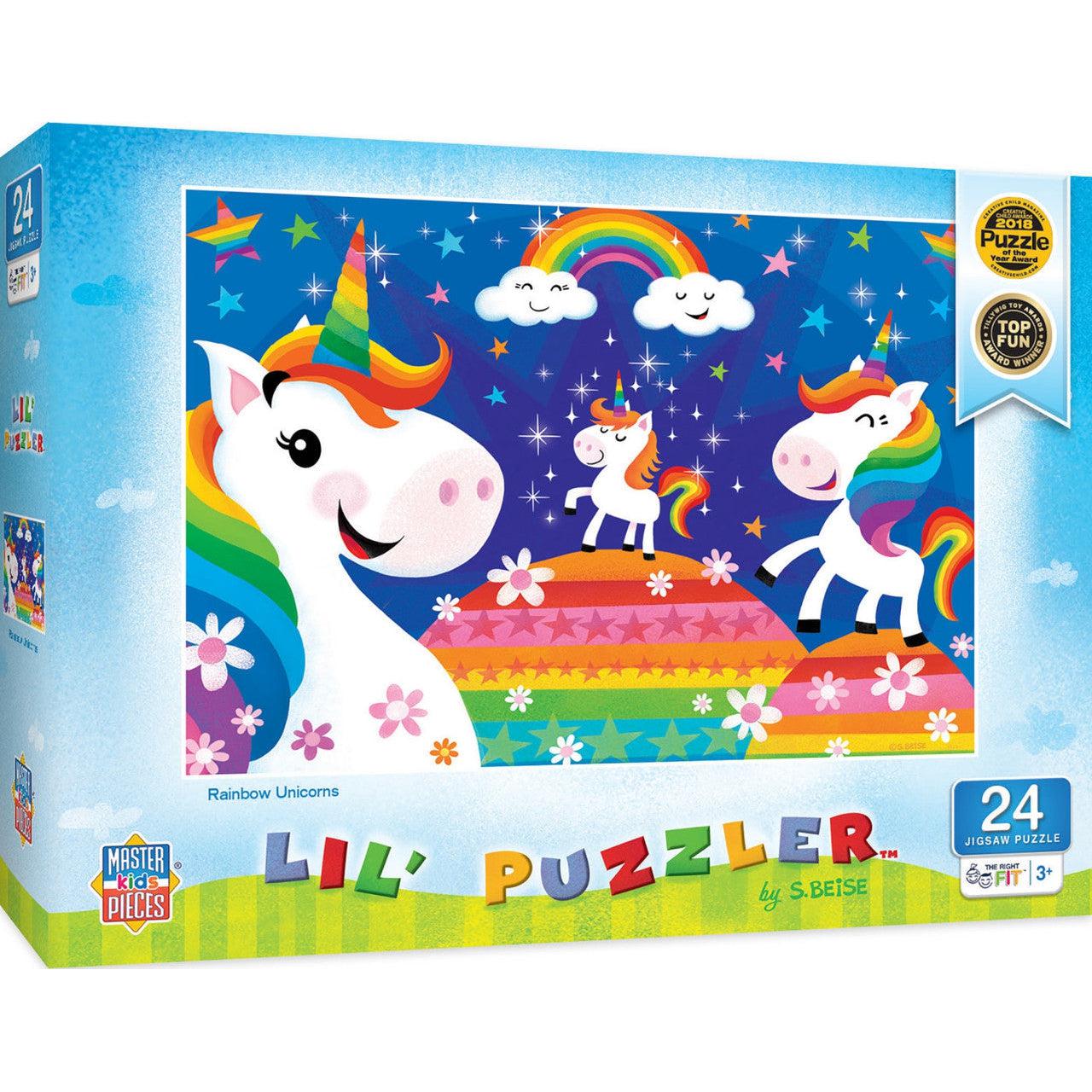 MasterPieces-Lil Puzzler - Rainbow Unicorns - 24pc Puzzle-11944-Legacy Toys