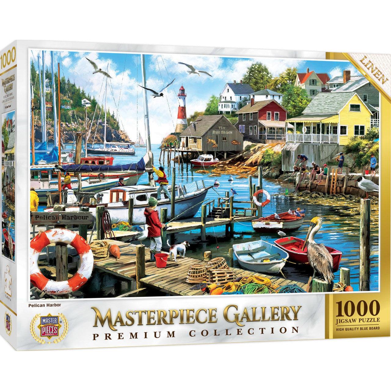 MasterPieces-MasterPiece Gallery - Pelican Harbor - 1000 Piece Puzzle-82135-Legacy Toys