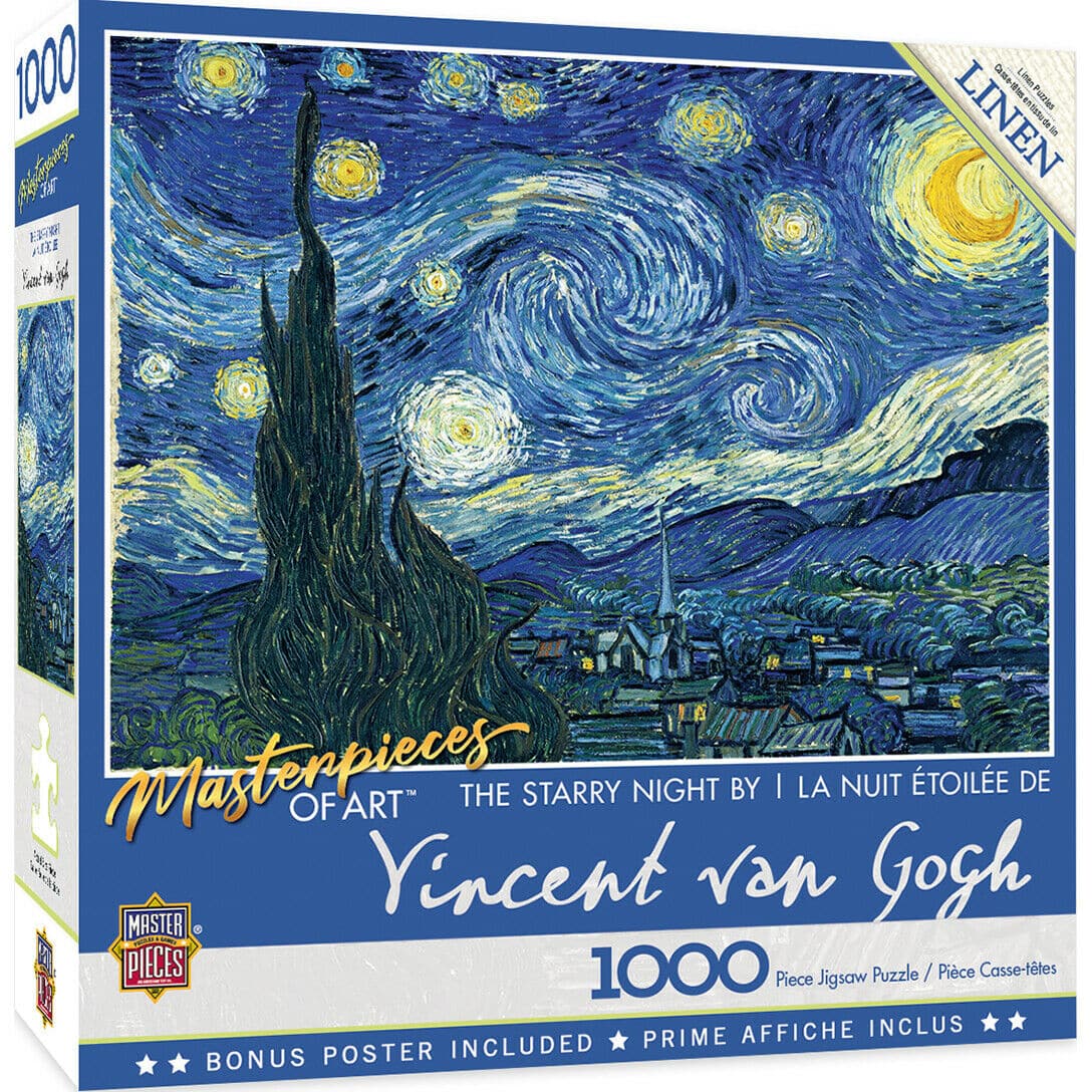 MasterPieces-Masterpieces of Art - Starry Night - 1000 Piece Puzzle-72012-Legacy Toys