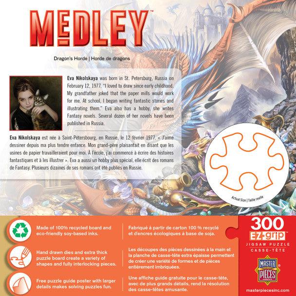MasterPieces-Medley - Dragons Horde - 300 Piece EzGrip Puzzle-32281-Legacy Toys