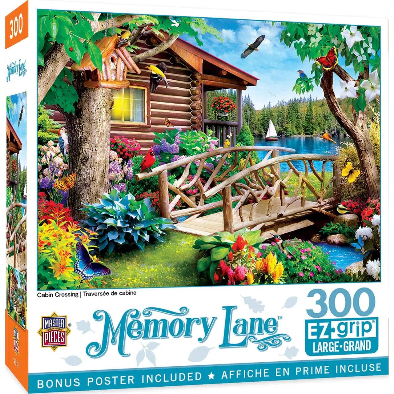 MasterPieces-Memory Lane - Cabin Crossing - 300 Piece EzGrip Puzzle-32234-Legacy Toys