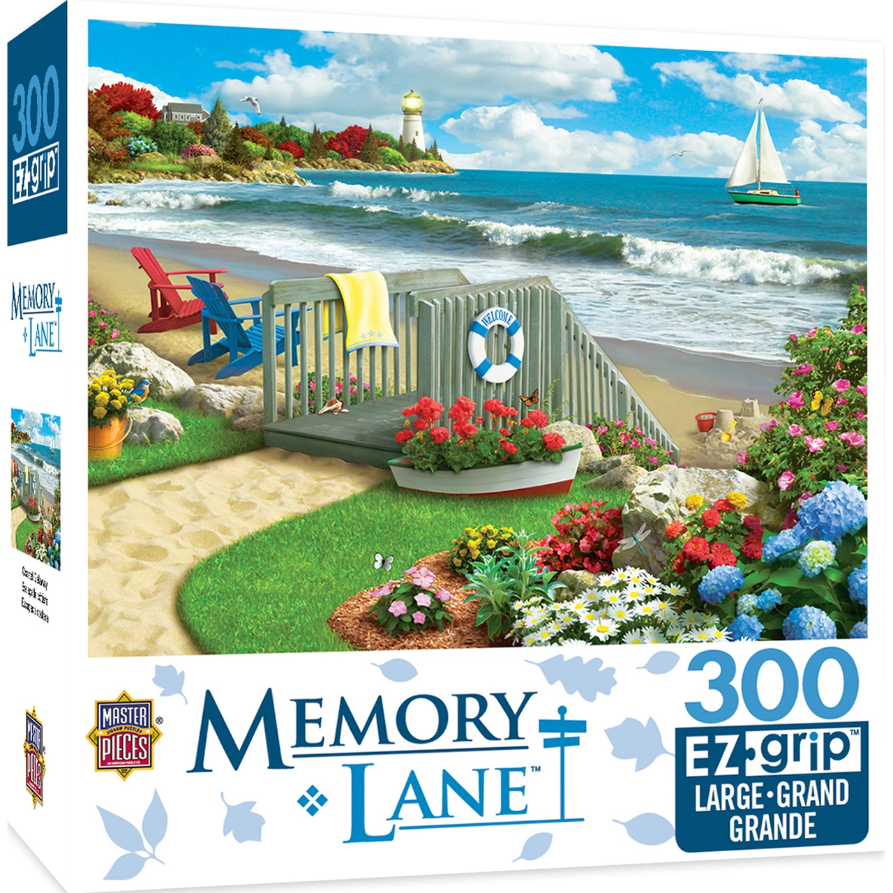 MasterPieces-Memory Lane - Coastal Getaway - 300 Piece EzGrip Puzzle-32077-Legacy Toys