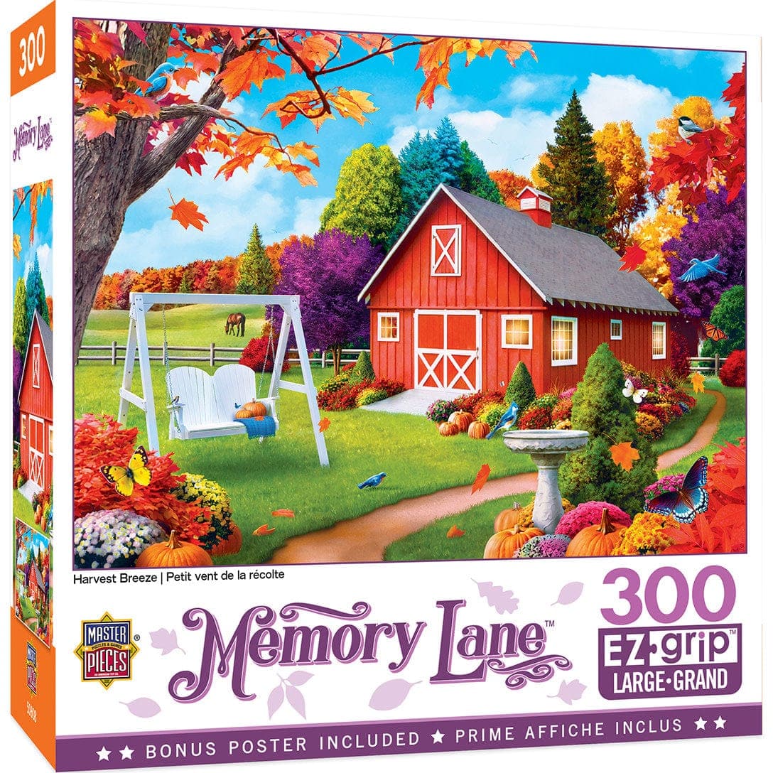 MasterPieces-Memory Lane - Harvest Breeze - 300 Piece EzGrip Puzzle-31807-Legacy Toys