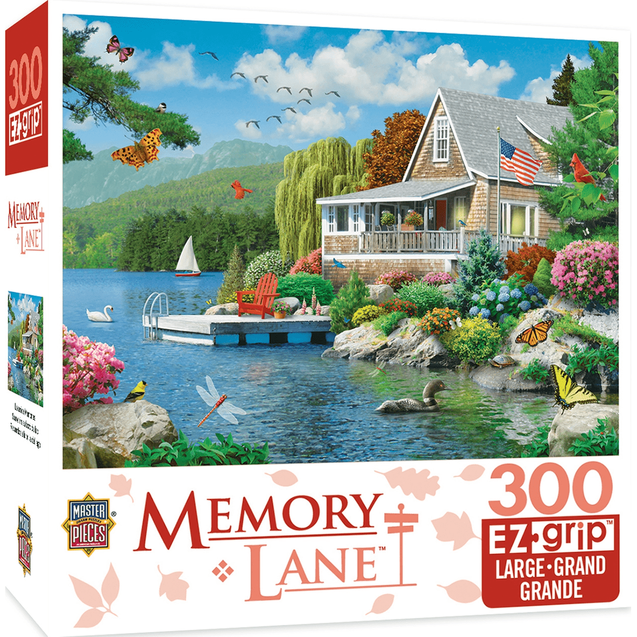 MasterPieces-Memory Lane - Lakeside Memories - 300 Piece EzGrip Puzzle-31806-Legacy Toys