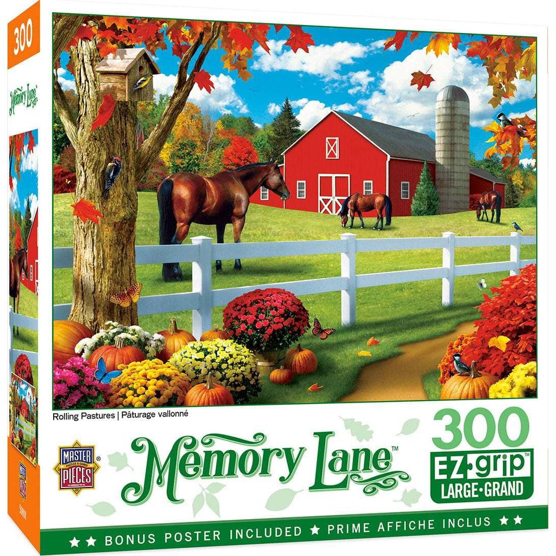 MasterPieces-Memory Lane - Rolling Pastures - 300 Piece EzGrip Puzzle-31655-Legacy Toys