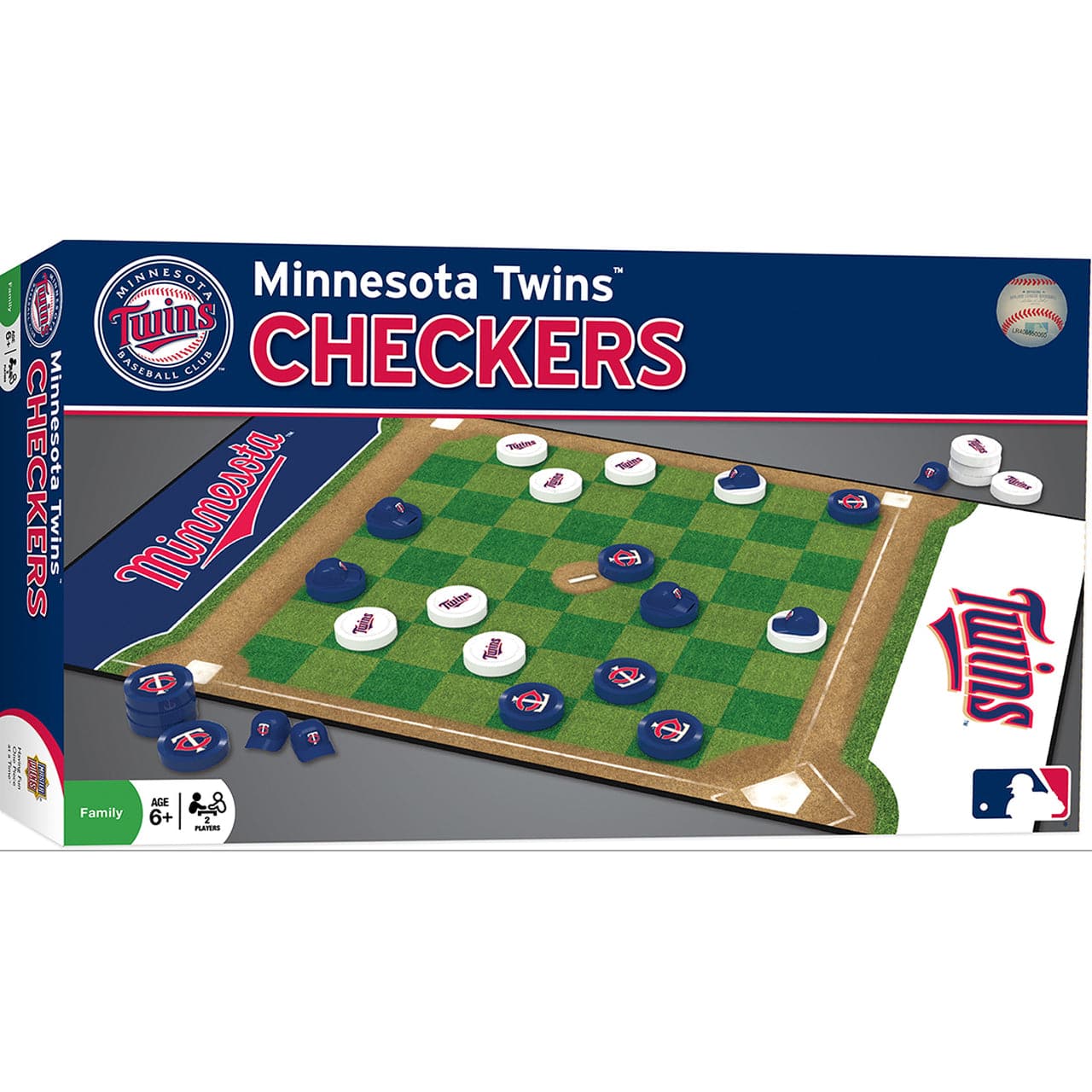 MasterPieces-Minnesota Twins Checkers Board Game-41554-Legacy Toys