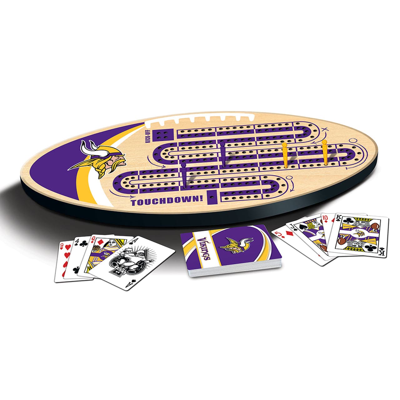 MasterPieces-Minnesota Vikings Cribbage Game Board-MIV3070-Legacy Toys