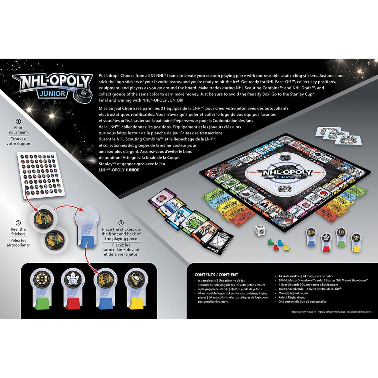 MasterPieces-NHL Opoly Junior Board Game-41646-Legacy Toys
