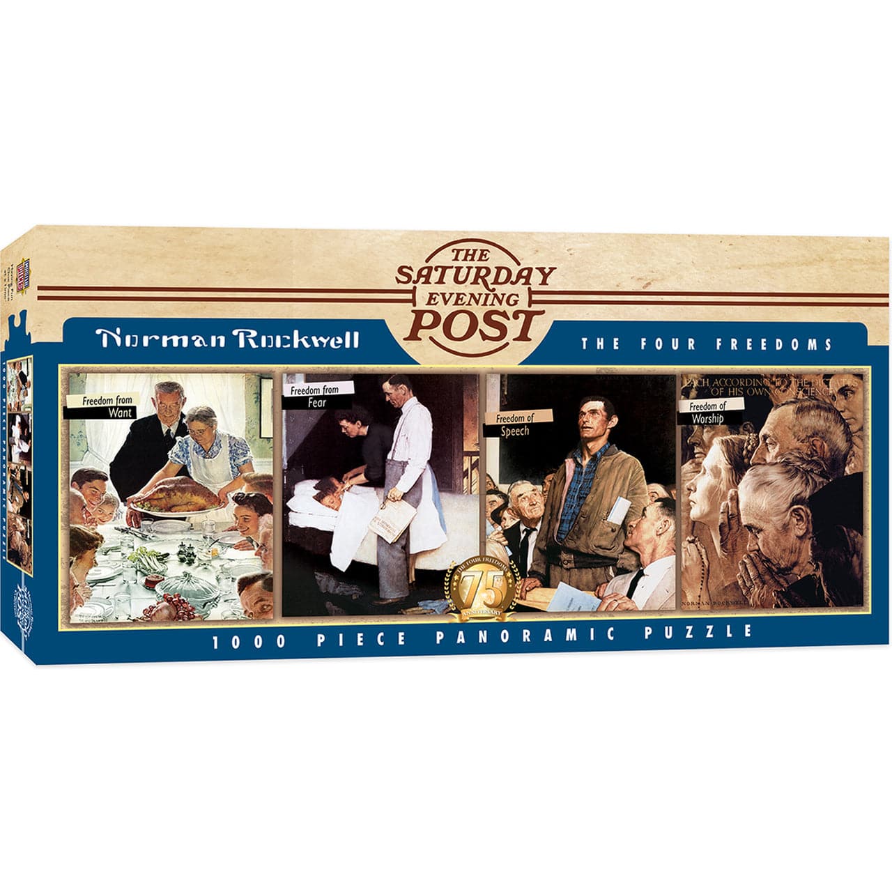 MasterPieces-Norman Rockwell - Four Freedoms - 1000 Piece Puzzle-71817-Legacy Toys