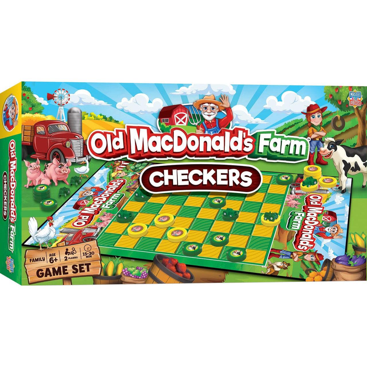 MasterPieces-Old MacDonald's Farm Checkers Board Game-42124-Legacy Toys