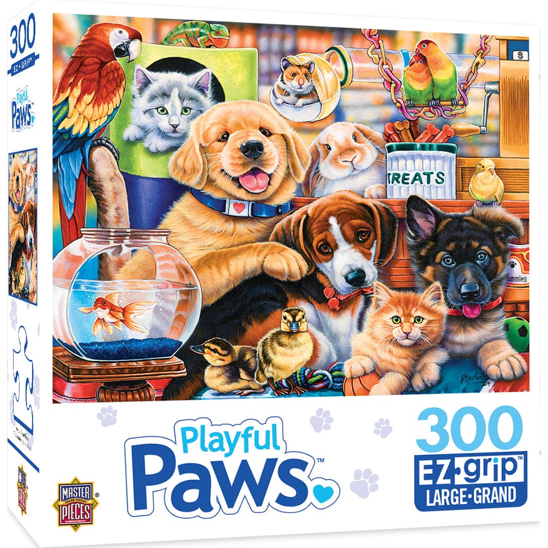 MasterPieces-Playful Paws - Home Wanted 300 Piece EzGrip Puzzle-31650-Legacy Toys